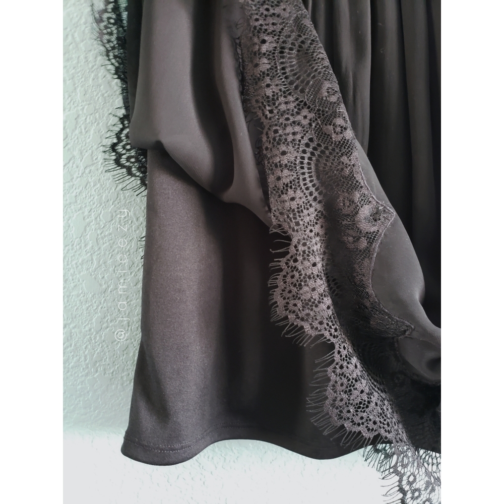 Zara Trafaluc | Lace Hem Sheer Top Shirt Dress - Picture 6 of 8